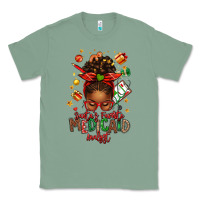 Sage Santa's Favorite Medicaid Analyst Afro Messy Bun Classic Tee - texasbilliewilder