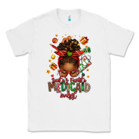 White Santa's Favorite Medicaid Analyst Afro Messy Bun Classic Tee - texasbilliewilder