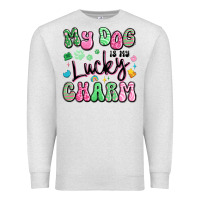 Oatmeal Heather my dog is my lucky charm Premium Sweatshirt - Artiststas