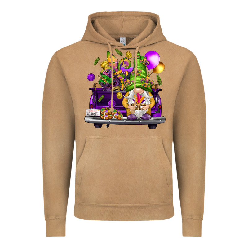 Mardi Gras Gnome On The Truck Vintage Hoodie by HowdyJamesFarm | Teevron
