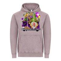 Vintage Zinc Mardi Gras gnome on the truck Vintage Hoodie - HowdyJamesFarm