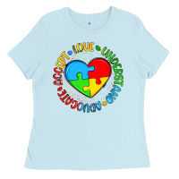 Baby Blue autism awareness puzzle heart love understand advo Ladies Tee - Artiststas