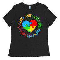 Autism Awareness Puzzle Heart Love Understand Advo Ladies Tee | Teevron