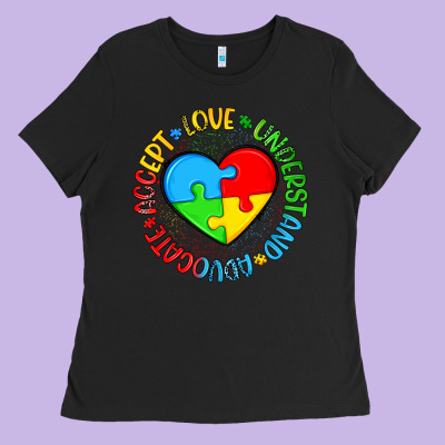 Autism Awareness Puzzle Heart Love Understand Advo Ladies Tee Designed By Artiststas