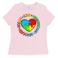 Bubblegum Pink autism awareness puzzle heart love understand advo Ladies Tee - Artiststas