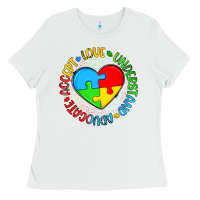 White autism awareness puzzle heart love understand advo Ladies Tee - Artiststas