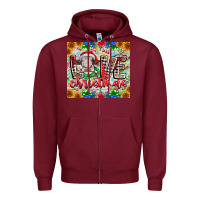 Burgundy Love Christmas cow Zipper Hoodie - CowhideDigitalArt