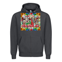 Smoke Love Christmas cow Zipper Hoodie - CowhideDigitalArt