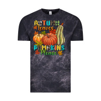 Cloud Black Autumn leaves pumpkins please Vintage Tee - NancyCooperArtShop