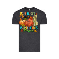 Vintage Black Autumn leaves pumpkins please Vintage Tee - NancyCooperArtShop