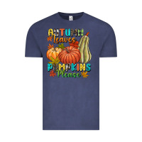 Vintage Denim Autumn leaves pumpkins please Vintage Tee - NancyCooperArtShop