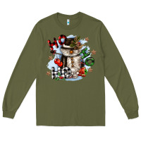 Army Green ho ho ho snowman gnome Long Sleeve Tee - CowGirlArtShop
