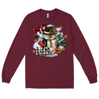 Burgundy ho ho ho snowman gnome Long Sleeve Tee - CowGirlArtShop