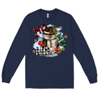 Navy ho ho ho snowman gnome Long Sleeve Tee - CowGirlArtShop