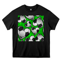 Black soccer hearts seamless pattern Heavy Core Tee - BundleAndBundleShop