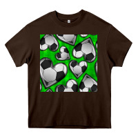 Chocolate Brown soccer hearts seamless pattern Heavy Core Tee - BundleAndBundleShop