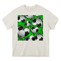 Cream soccer hearts seamless pattern Heavy Core Tee - BundleAndBundleShop
