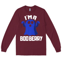 Burgundy Boo Berry Halloween Funny Blueberry for Berries Fans Premium Long Sleeve Tee - lanVoArt