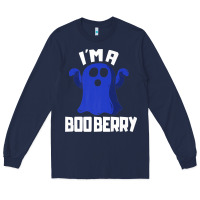 Navy Boo Berry Halloween Funny Blueberry for Berries Fans Premium Long Sleeve Tee - lanVoArt