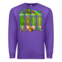 Purple st. patrick's day teacher pencils Premium Sweatshirt - Artiststas