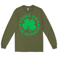 Army Green dibs on the redhead  st patricks day Long Sleeve Tee - lanVoArt