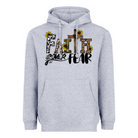 Heather Grey faith over fear Heavyweight Hoodie - CowhideDigitalArt
