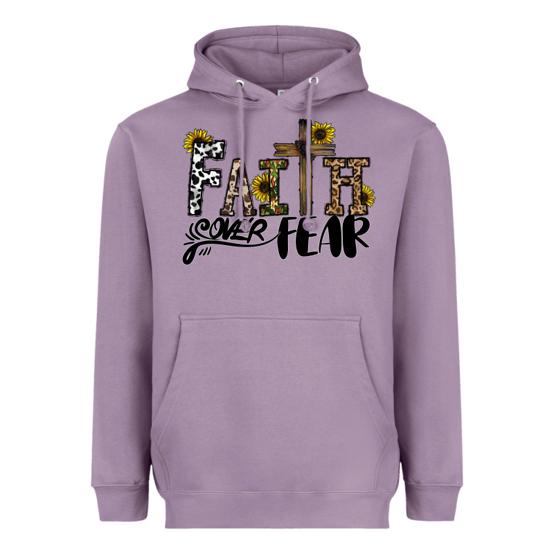 Faith Over Fear Heavyweight Hoodie by CowhideDigitalArt | Teevron
