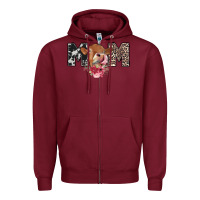 Burgundy mom cow Zipper Hoodie - CowhideDigitalArt