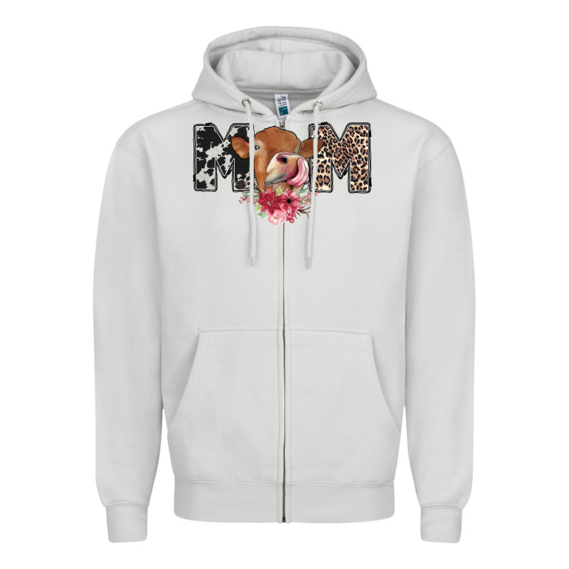 Mom Cow Zipper Hoodie by CowhideDigitalArt | Teevron