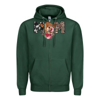 Sports Green mom cow Zipper Hoodie - CowhideDigitalArt