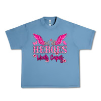 Pebble Blue Not all heroes wear capes Cancer Awareness Urban Heavy Tee - HowdyJamesFarm