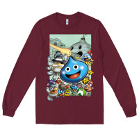 Burgundy dragon quest slime print Long Sleeve Tee - lanVoArt
