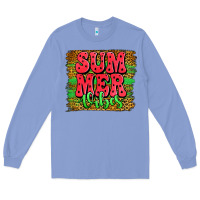 Colony Blue summer vibes watermelon leopard background Long Sleeve Tee - Jasminsmagicworld