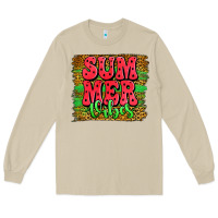 Mushroom summer vibes watermelon leopard background Long Sleeve Tee - Jasminsmagicworld