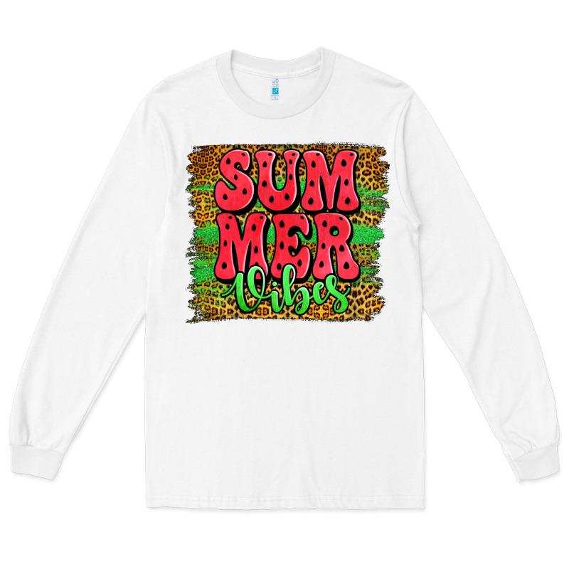 Summer Vibes Watermelon Leopard Background Long Sleeve Tee by Jasminsmagicworld | Teevron