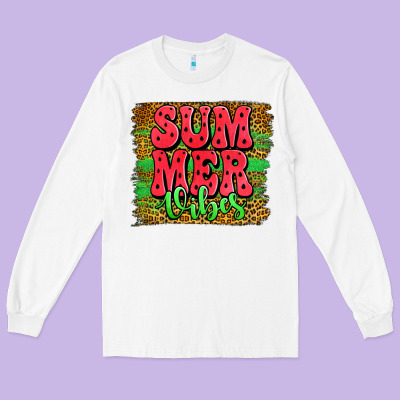 Summer Vibes Watermelon Leopard Background Long Sleeve Tee Designed By Jasminsmagicworld