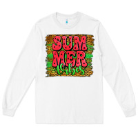 White summer vibes watermelon leopard background Long Sleeve Tee - Jasminsmagicworld