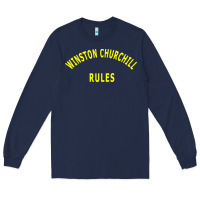 Navy Trending Winston Churchill Rules Long Sleeve Tee - lanVoArt