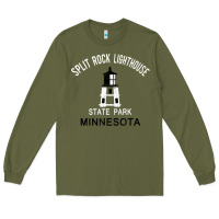 Army Green Trending Split Rock Lighthouse Minnesota State Park Long Sleeve Tee - lanVoArt