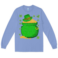 Colony Blue ireland leprechaun hat pot of gold irish st patricks day Long Sleeve Tee - lanVoArt