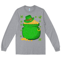 Heather Grey ireland leprechaun hat pot of gold irish st patricks day Long Sleeve Tee - lanVoArt