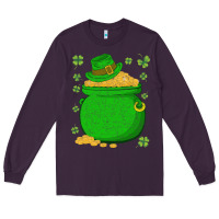 Ireland Leprechaun Hat Pot Of Gold Irish St Patricks Day Long Sleeve Tee | Teevron