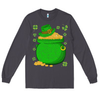 Smoke ireland leprechaun hat pot of gold irish st patricks day Long Sleeve Tee - lanVoArt