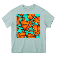 Arona basketball hearts with leopard seamless pattern Heavy Core Tee - BundleAndBundleShop