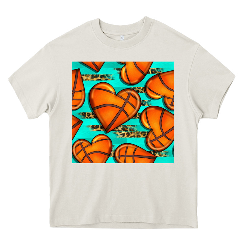 Basketball Hearts With Leopard Seamless Pattern Heavy Core Tee by BundleAndBundleShop | Teevron