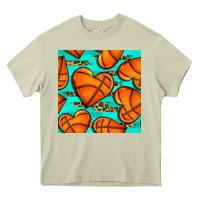 Mossy basketball hearts with leopard seamless pattern Heavy Core Tee - BundleAndBundleShop