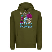 Army Green tis the season winter skull Premium Hoodie - FaDigitalArtStudio