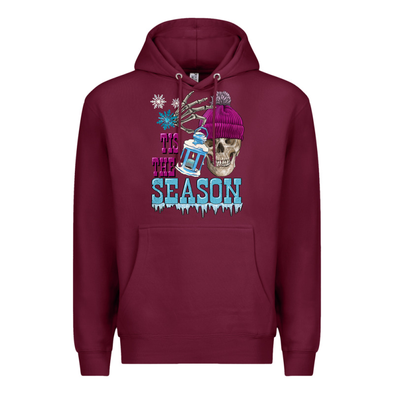 Tis The Season Winter Skull Premium Hoodie by FaDigitalArtStudio | Teevron