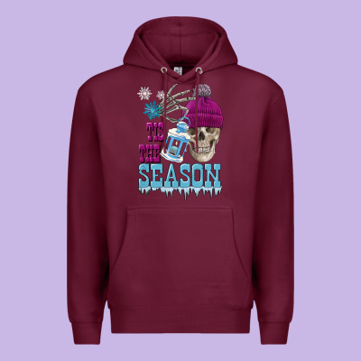 Tis The Season Winter Skull Premium Hoodie Designed By Fadigitalartstudio
