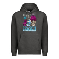 Charcoal Heather tis the season winter skull Premium Hoodie - FaDigitalArtStudio